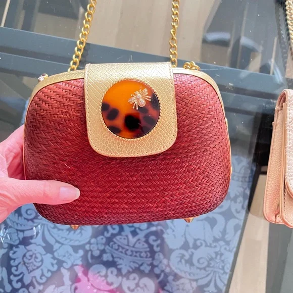 Lilly Pulitzer Red Mini Bag with Gold Chain